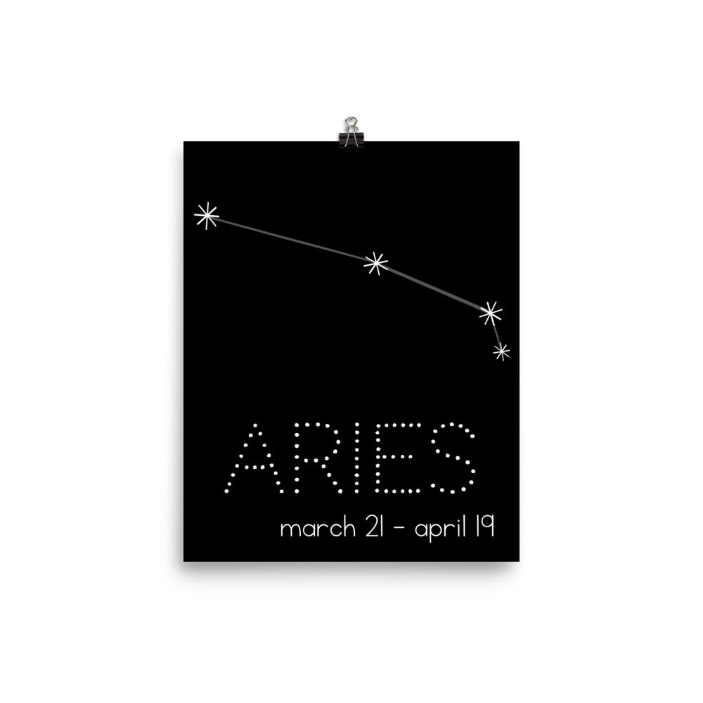 Aries Constellation Zodiac Nursery Poster