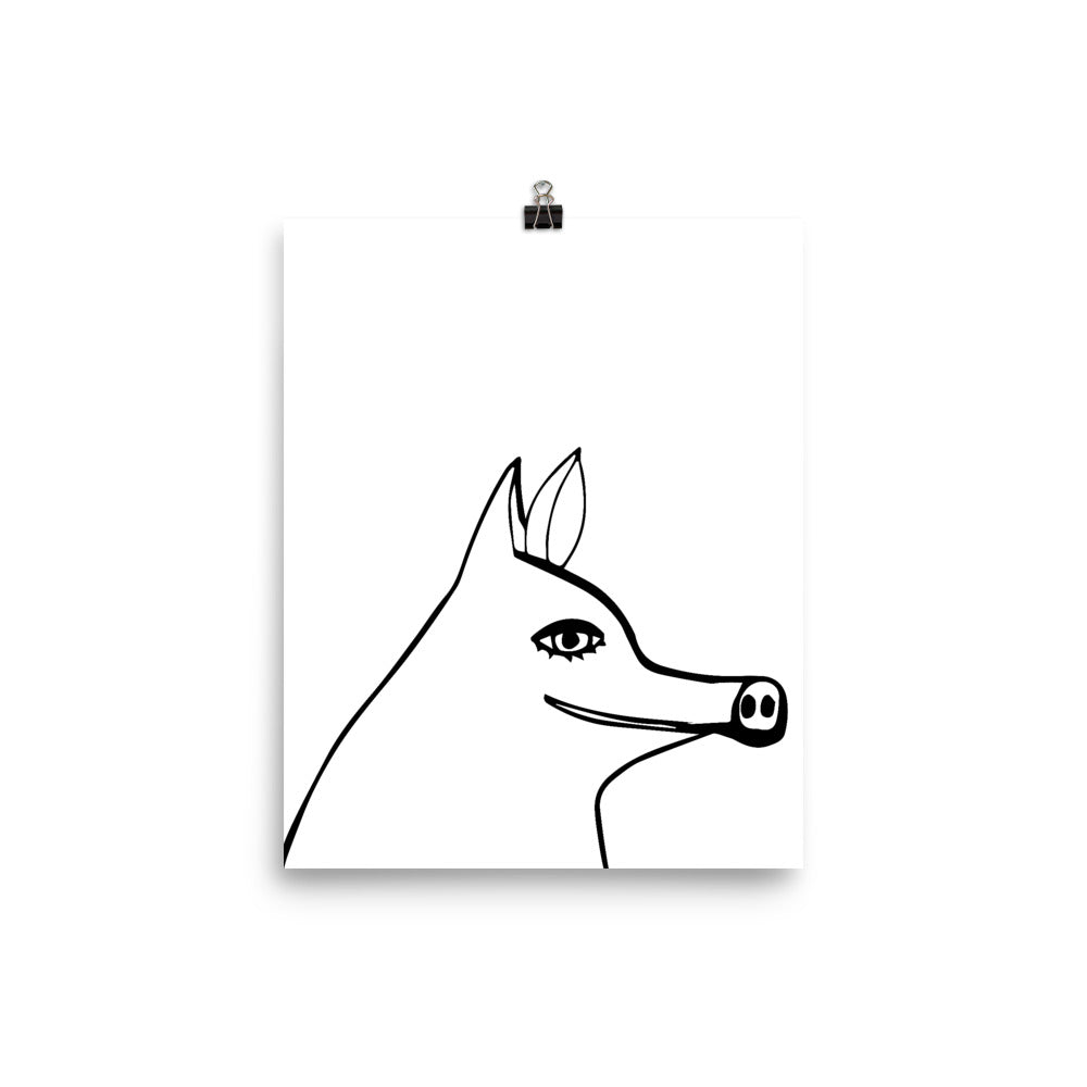 Pig Portrait Nursery Art Print Pura Vida