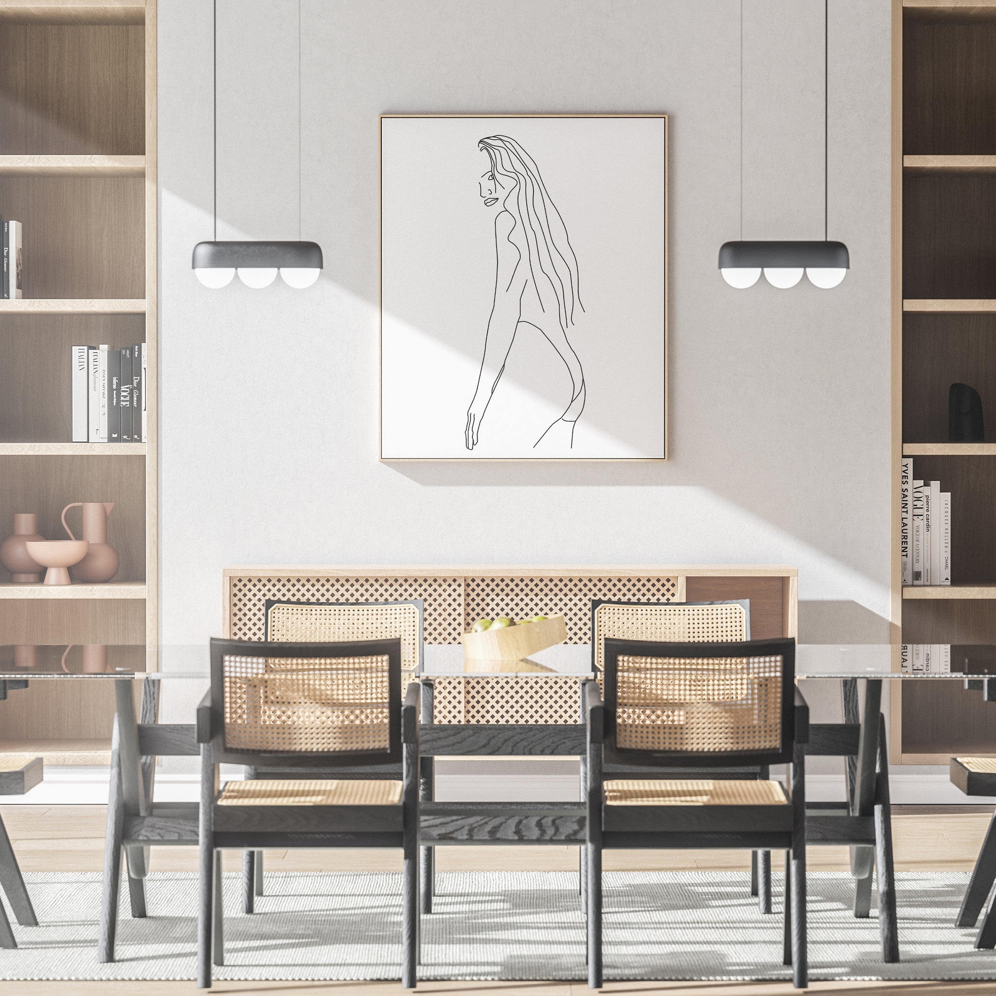 Melanie Black and White Line Art Poster Pura Vida