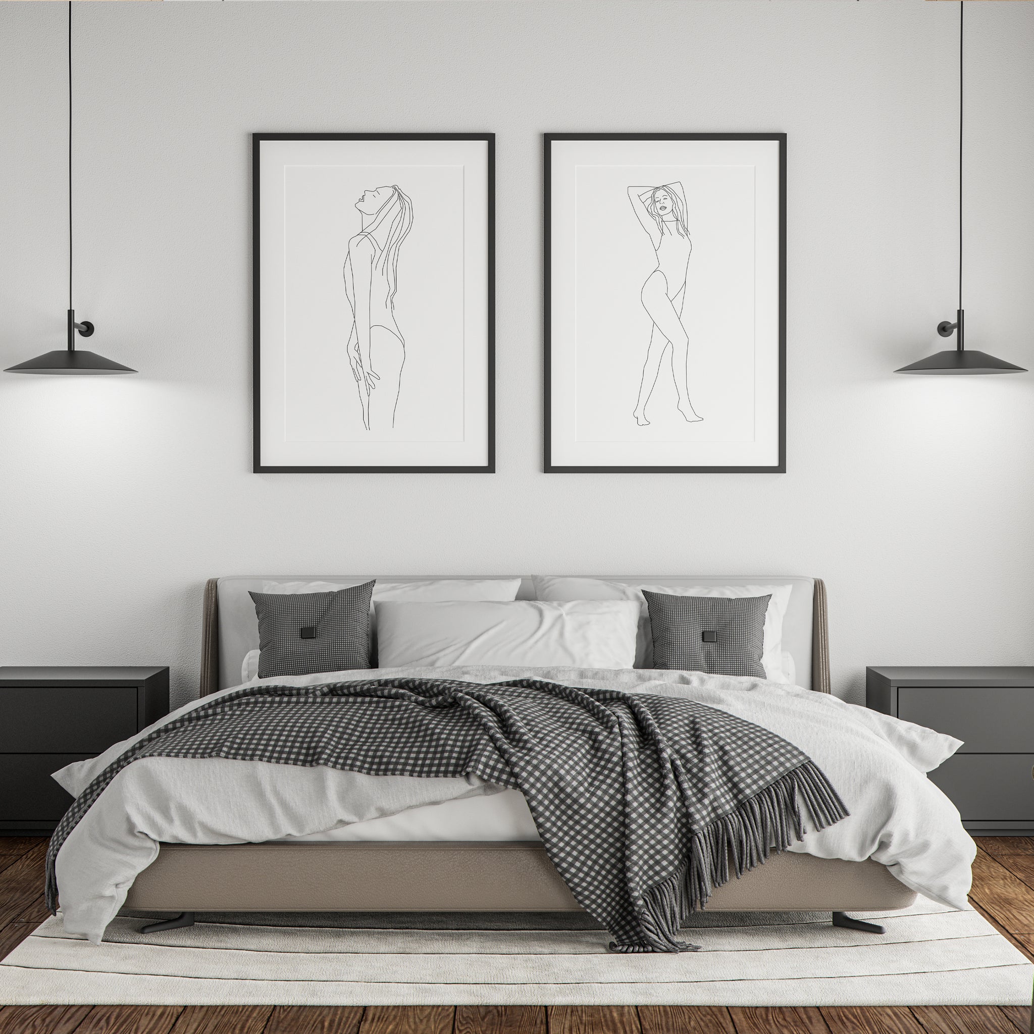 Ariane Black and White Line Art Poster Pura Vida