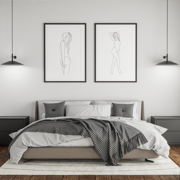 Ariane Black and White Line Art Poster Pura Vida