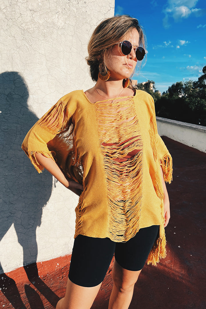 Zipolite Mustard Long Top Pura Vida