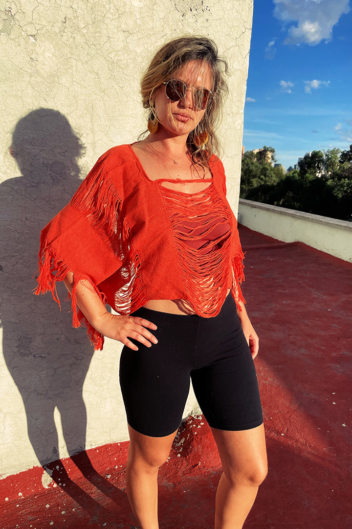 Zipolite Orange Short Top Pura Vida