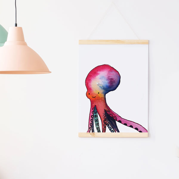 Colorful Octopus Nursery Art Print Pura Vida
