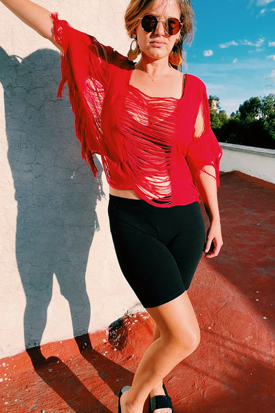 Zipolite Red Short Top Pura Vida