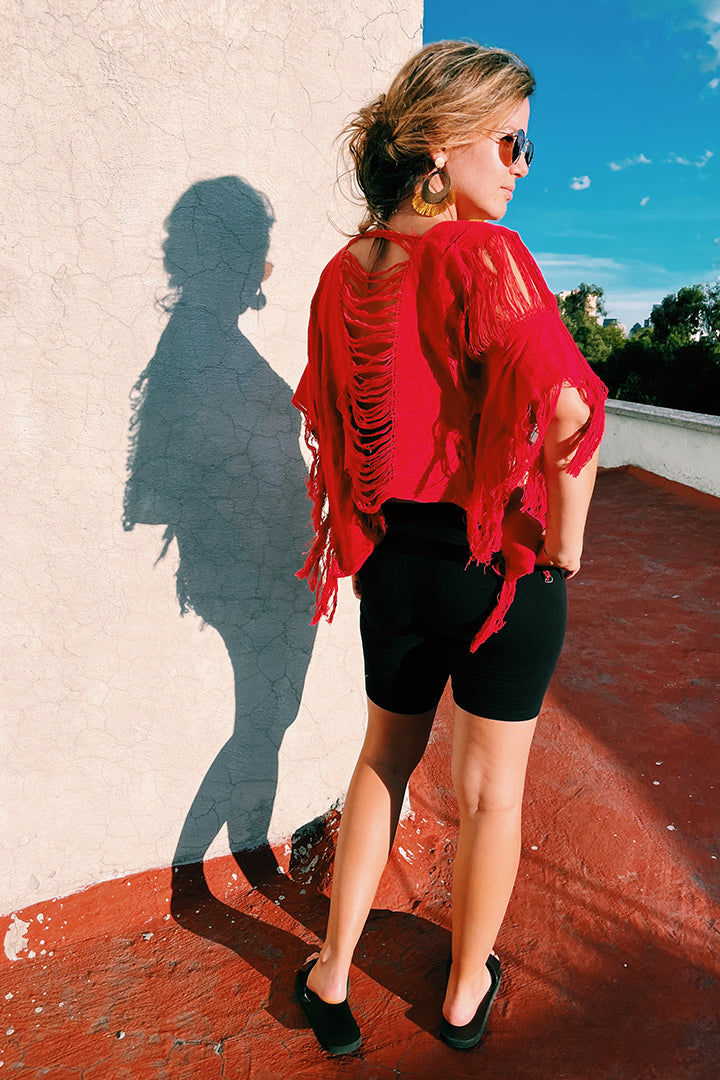 Zipolite Red Short Top Pura Vida