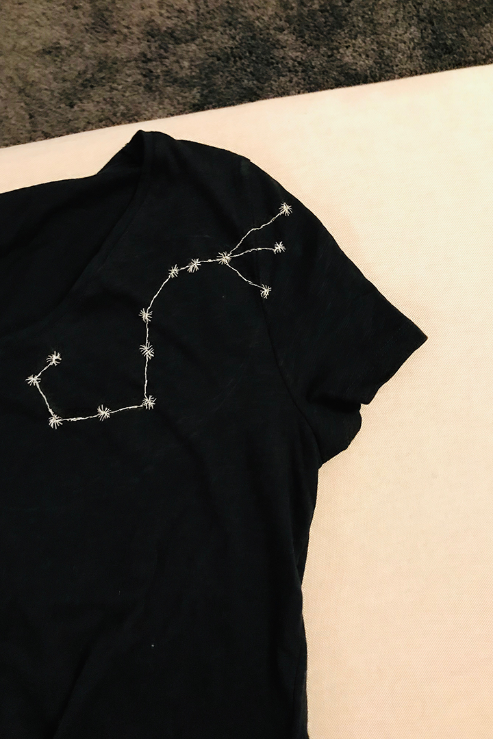 Constellation Embroidered T-Shirt Scorpio Man Pura Vida