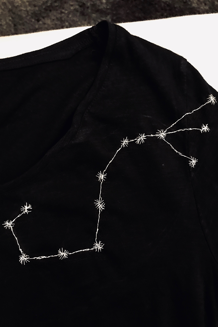 Constellation Embroidered T-Shirt Scorpio Woman Pura Vida