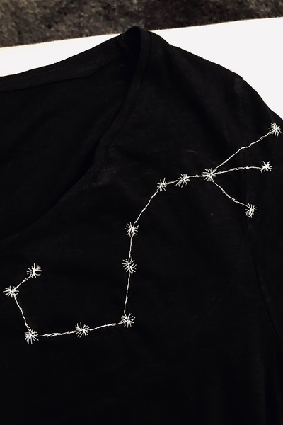 Constellation Embroidered T-Shirt Scorpio Man Pura Vida