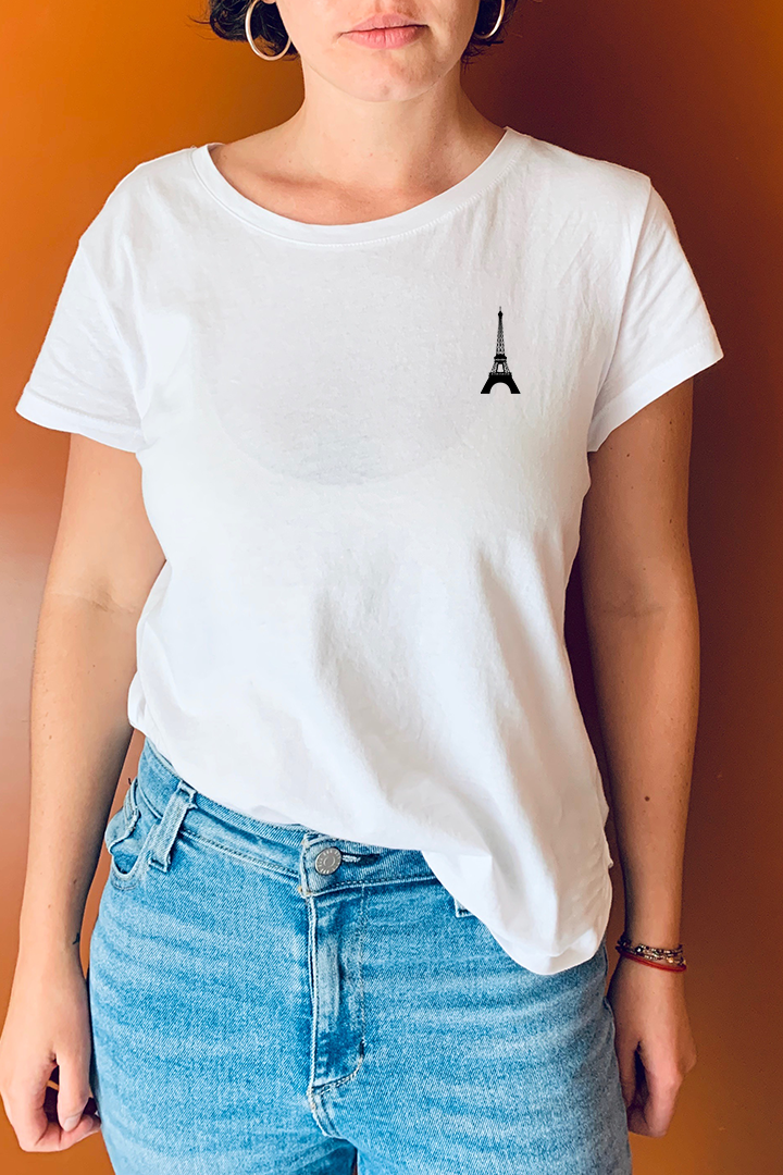 Landmark Eiffel Tower Embroidered T-Shirt Unisex Pura Vida