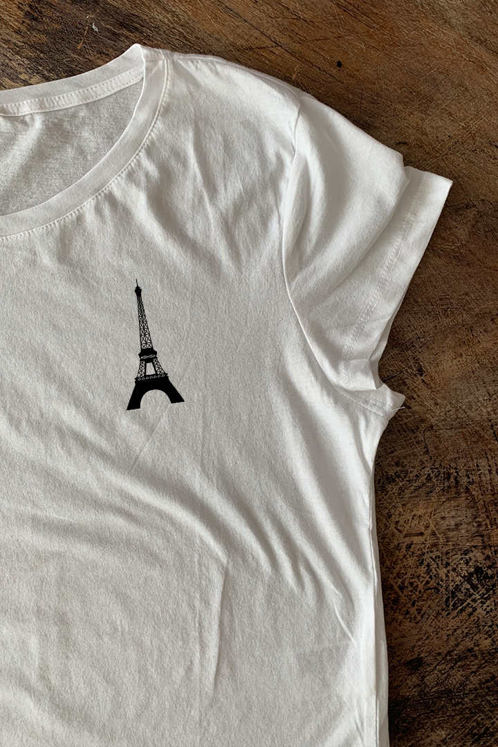 Landmark Eiffel Tower Embroidered T-Shirt Unisex