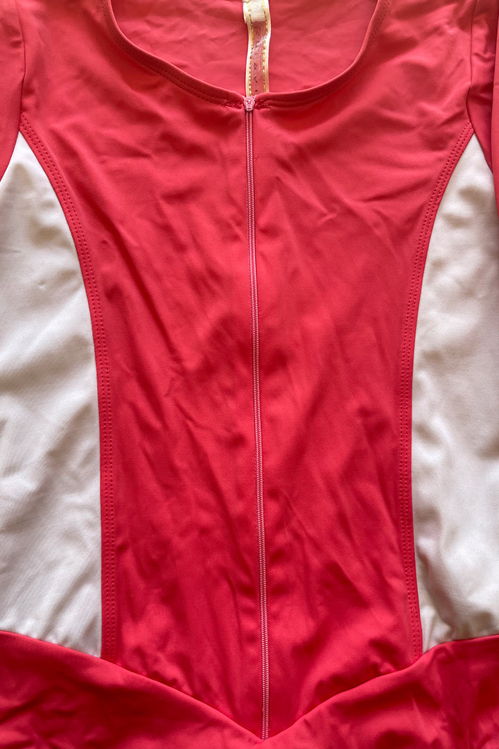 Vaquero Surf Swimsuit Coral and White Side Pura Vida