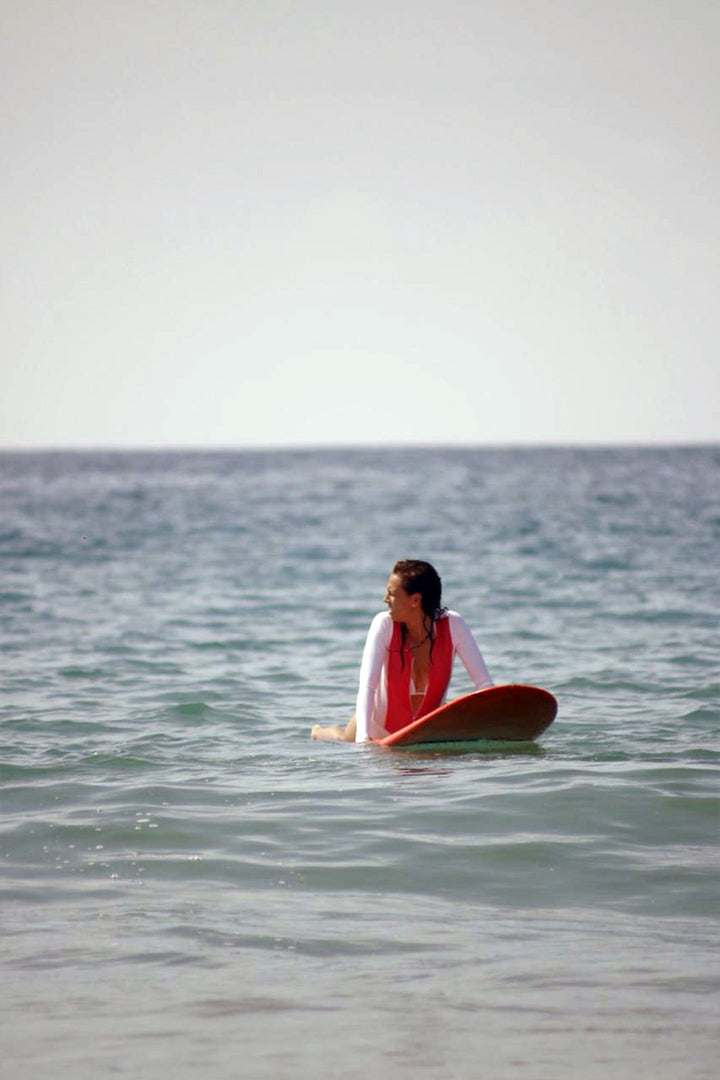 Vaquero Surf Swimsuit White and Coral Pura Vida