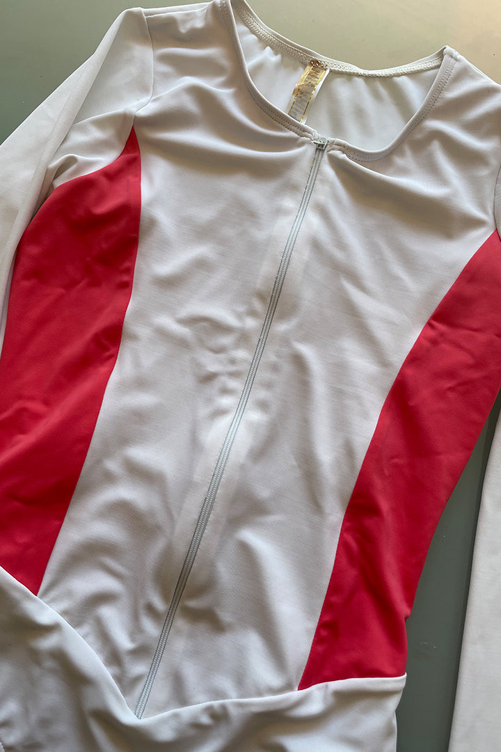 Vaquero Surf Swimsuit White and Coral Side Pura Vida