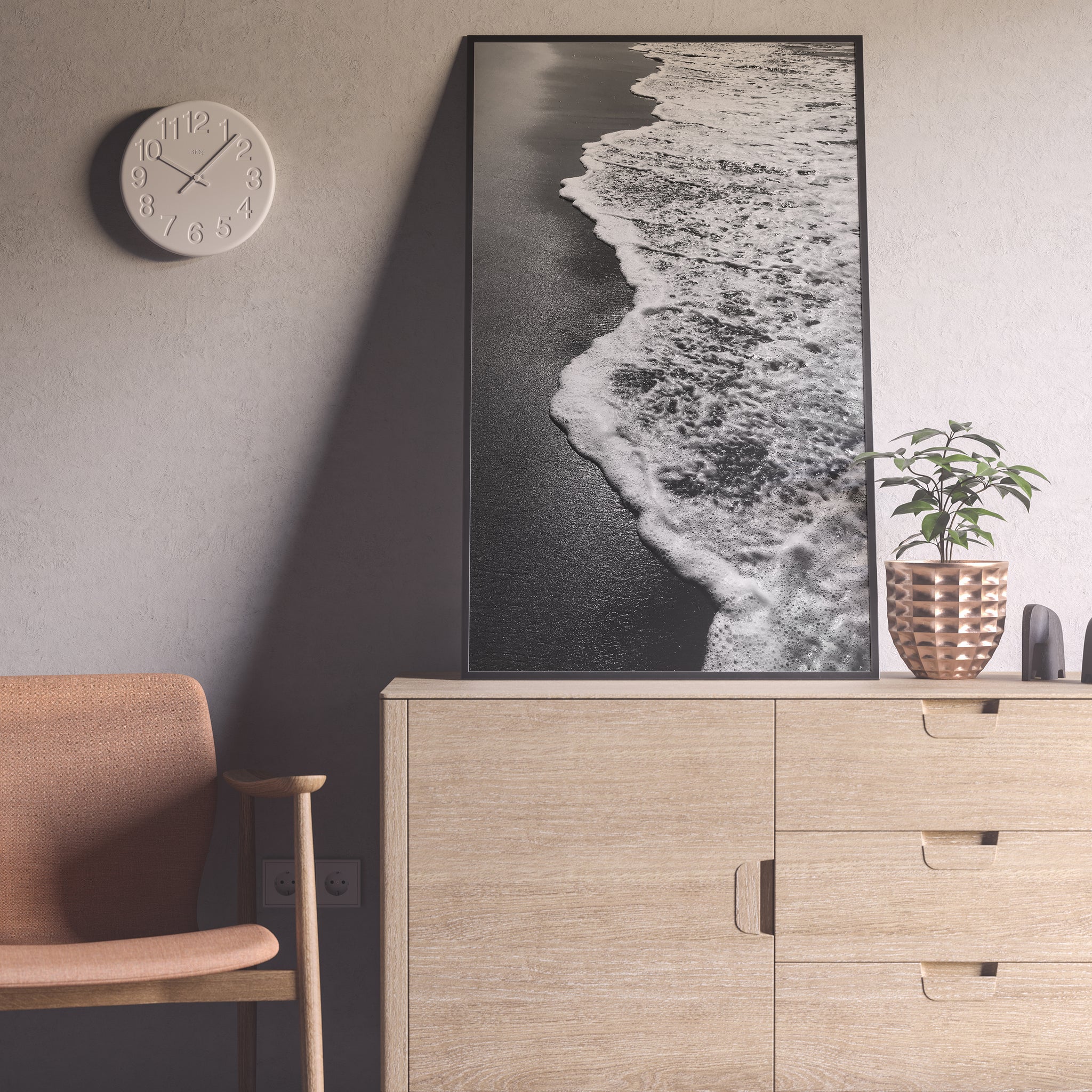 Puerto Escondido Waves Black and White Photo print poster Pura Vida