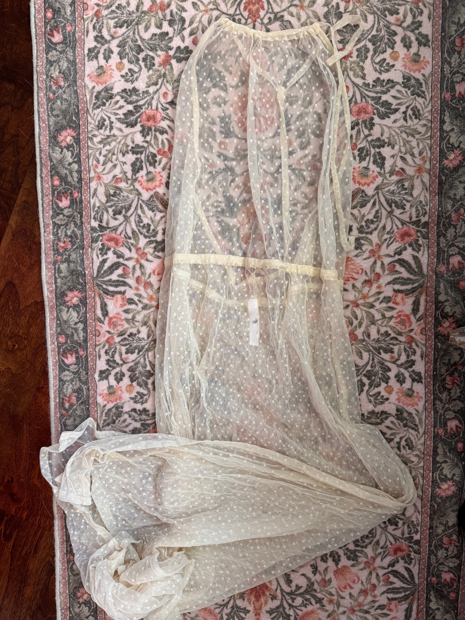 Ivory Chiffon Sheer Babydoll Halter Robe Regular Size Women's Swimsuit Coverup