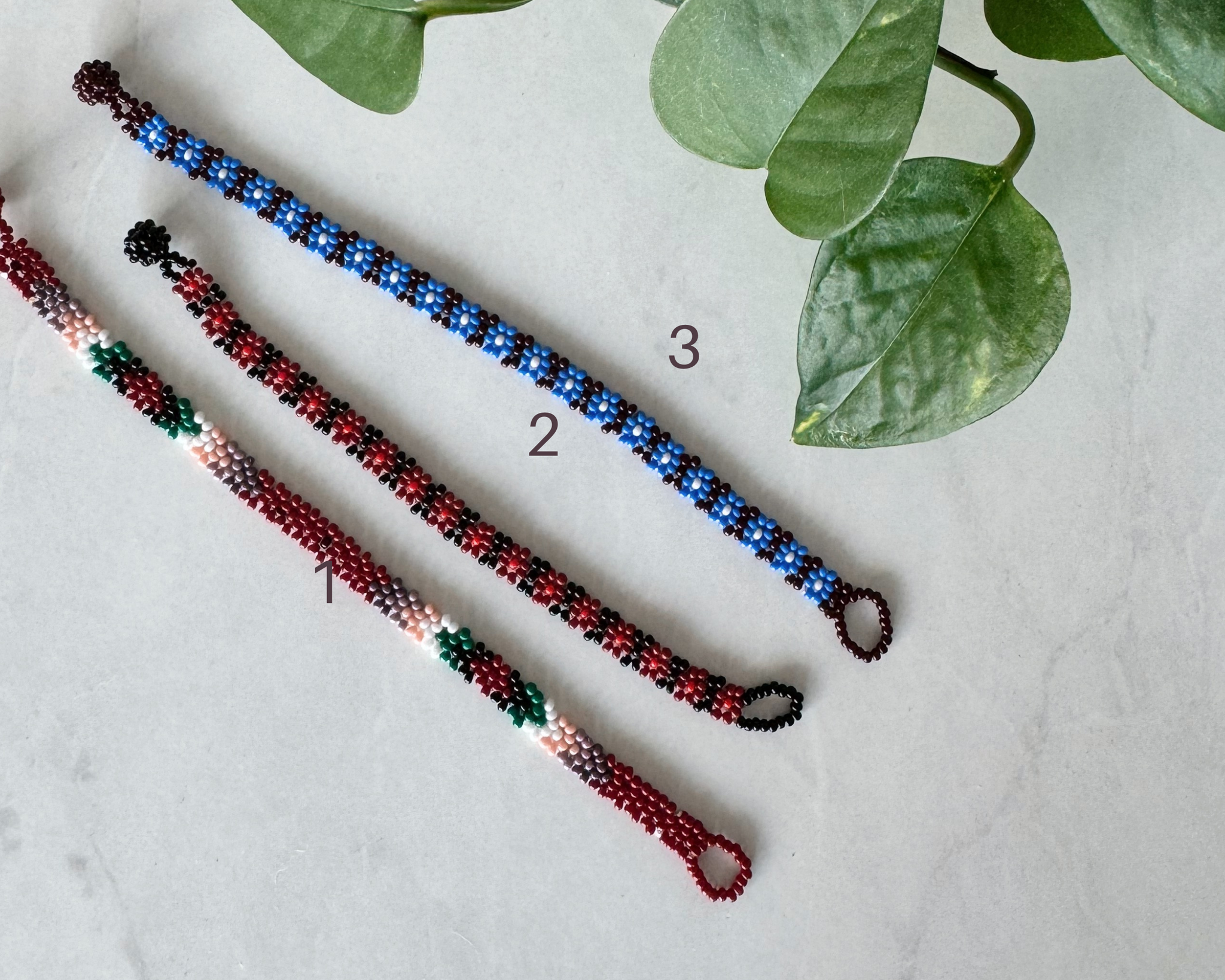 Mexican Huichol Beaded Bracelet | flowers