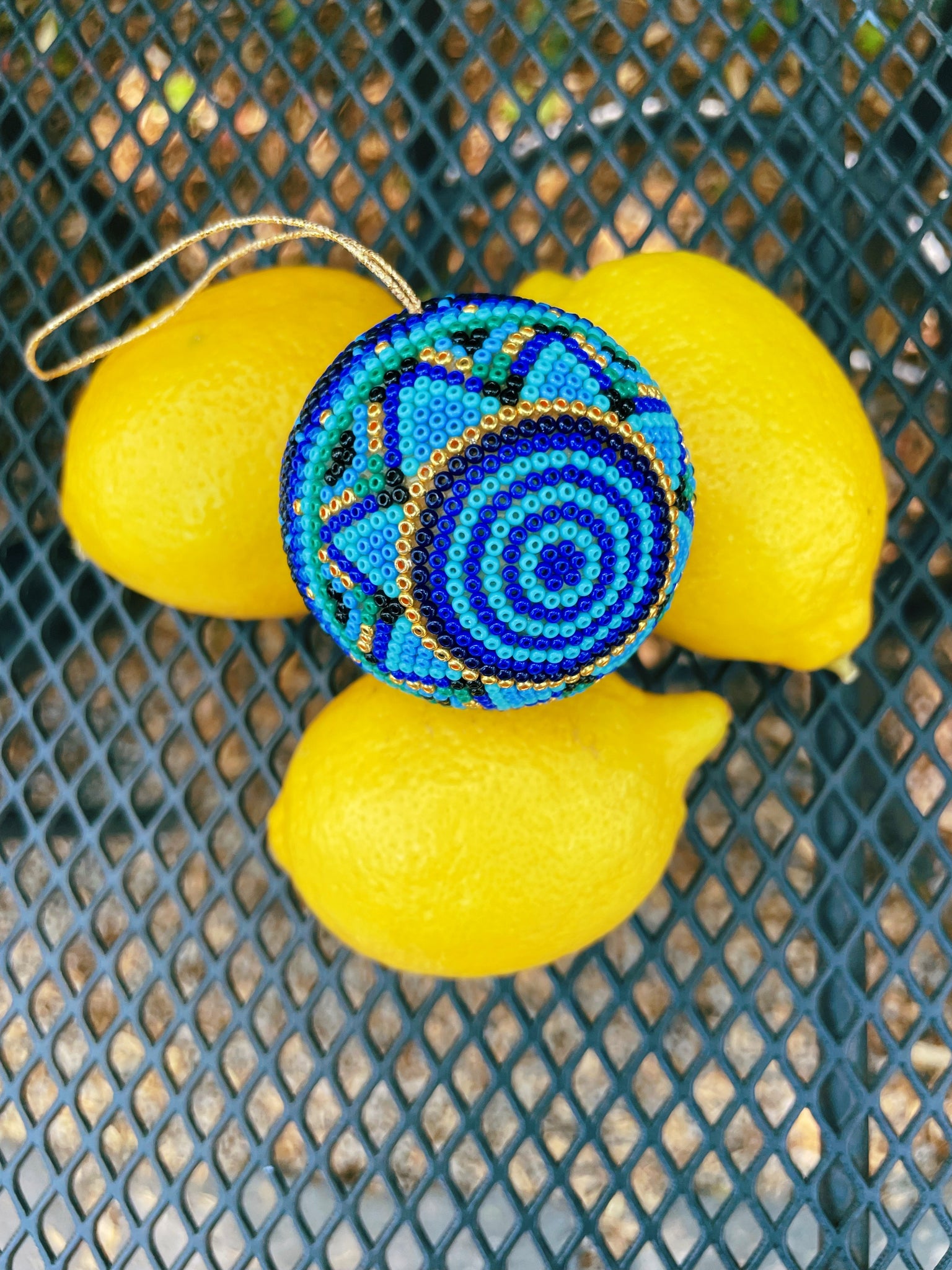 Mexican Huichol Ornament Ball | Mexican Christmas