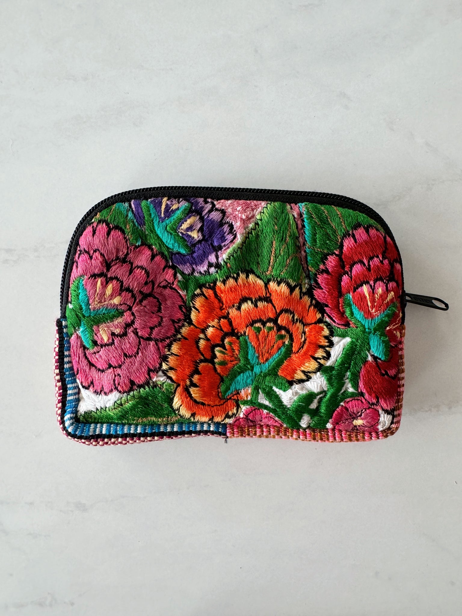 Small Mexican Embroidered Flowers Cosmetic Bag
