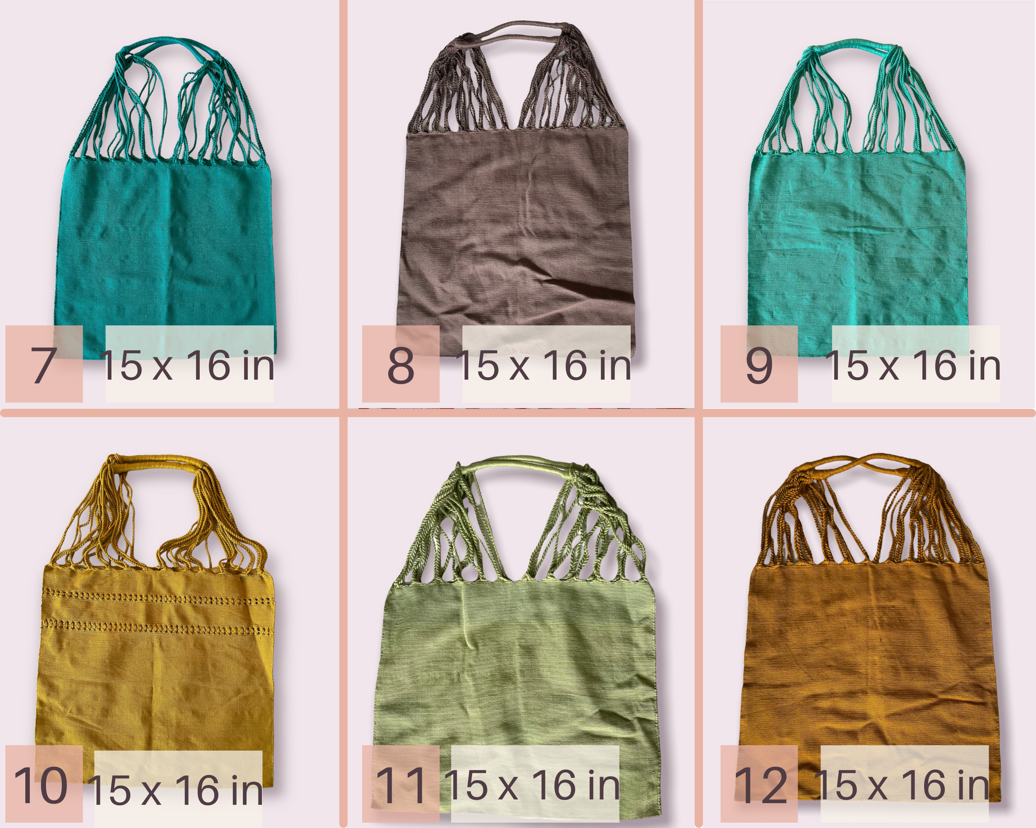 Mexican Cotton Loom Market Bag 16 x 14 in