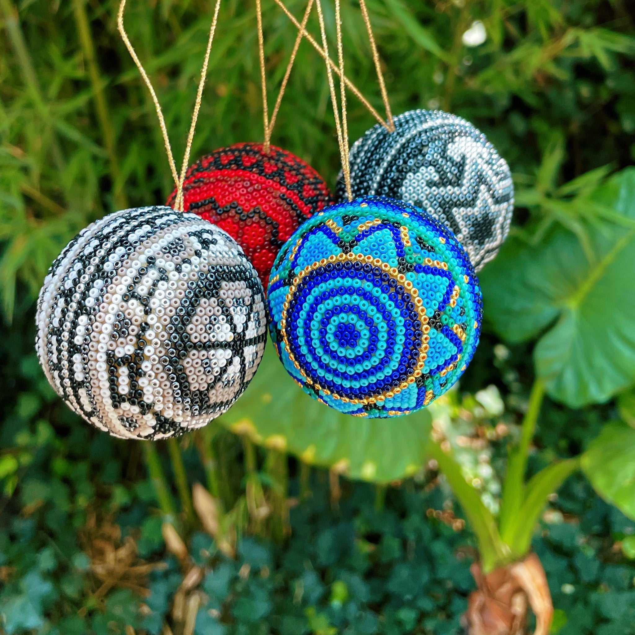 Mexican Huichol Ornament Ball | Mexican Christmas