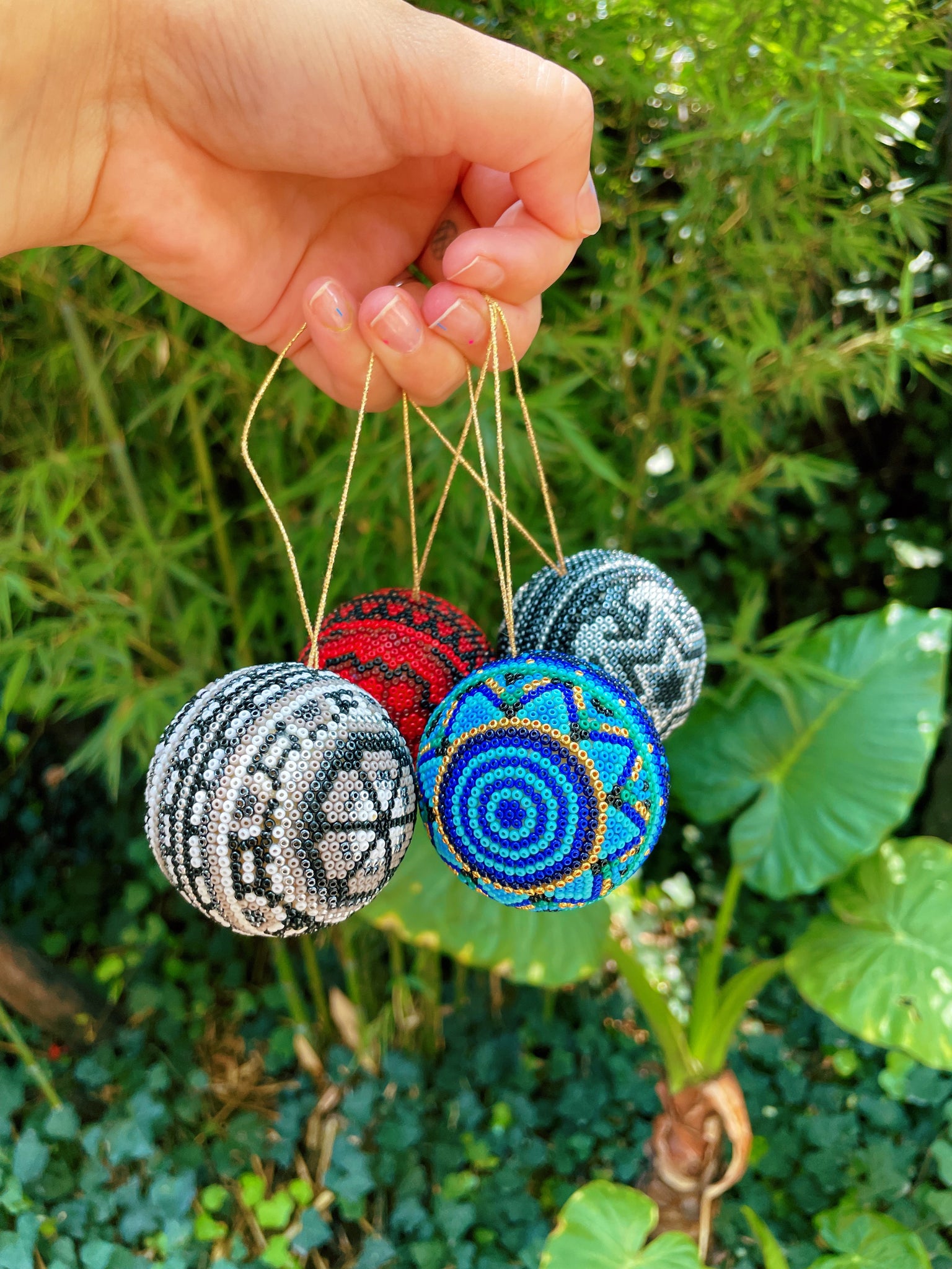 Mexican Huichol Ornament Ball | Mexican Christmas