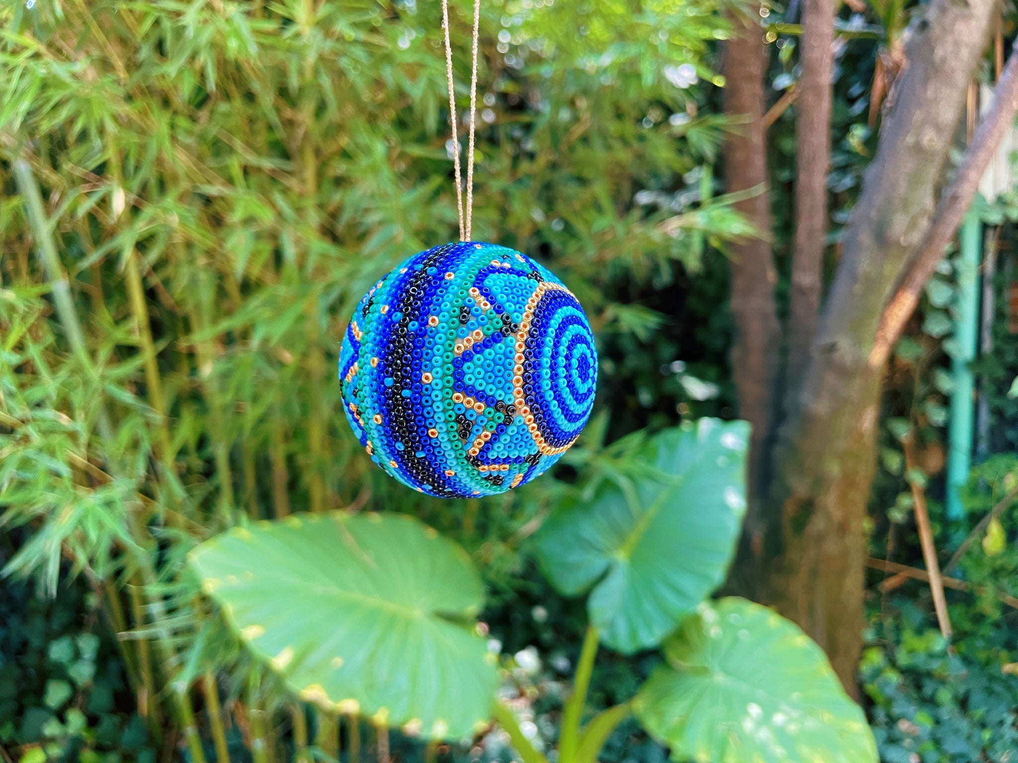 Mexican Huichol Ornament Ball | Mexican Christmas