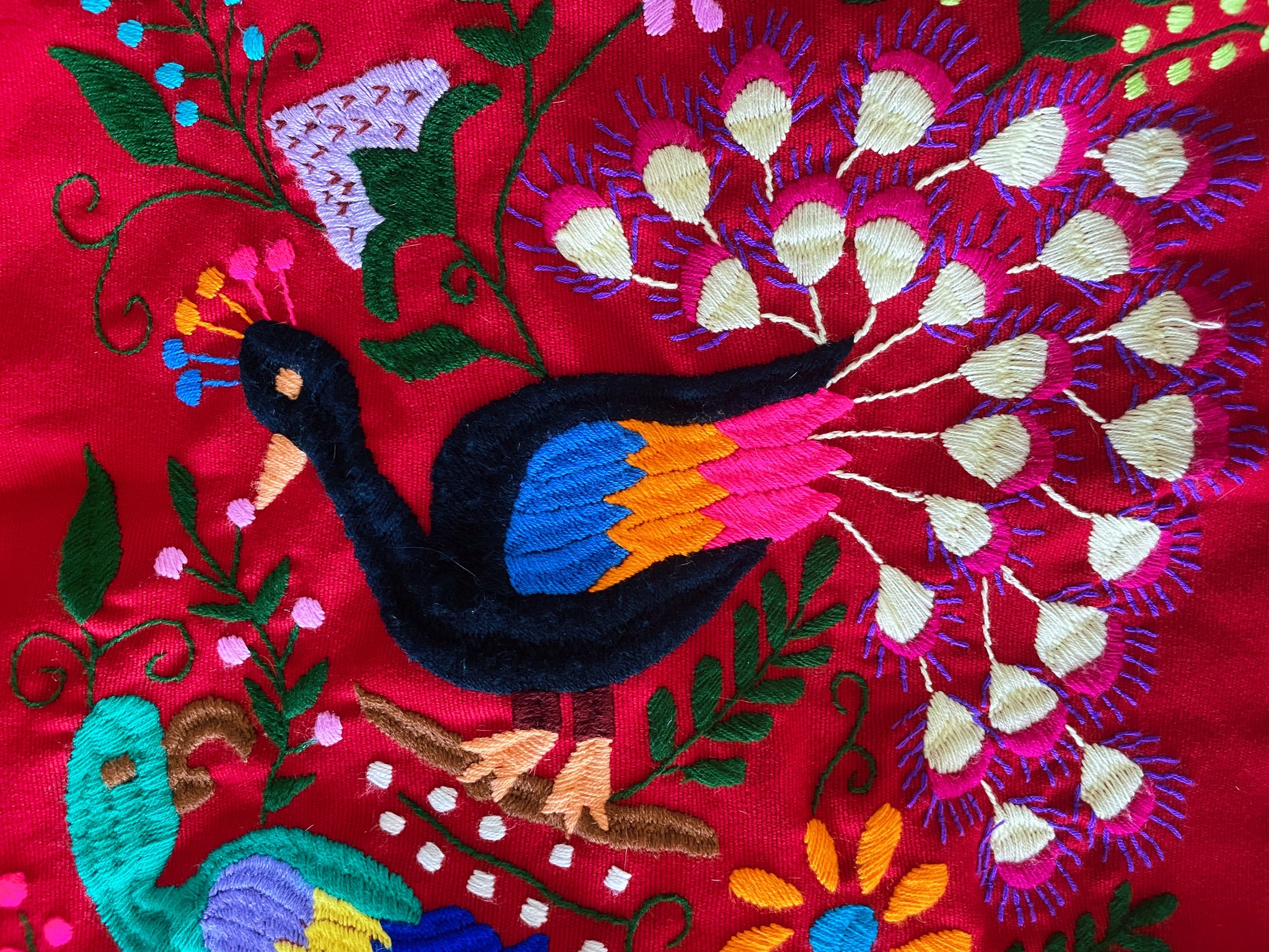 Embroidered Animal Mexican Pillow Case