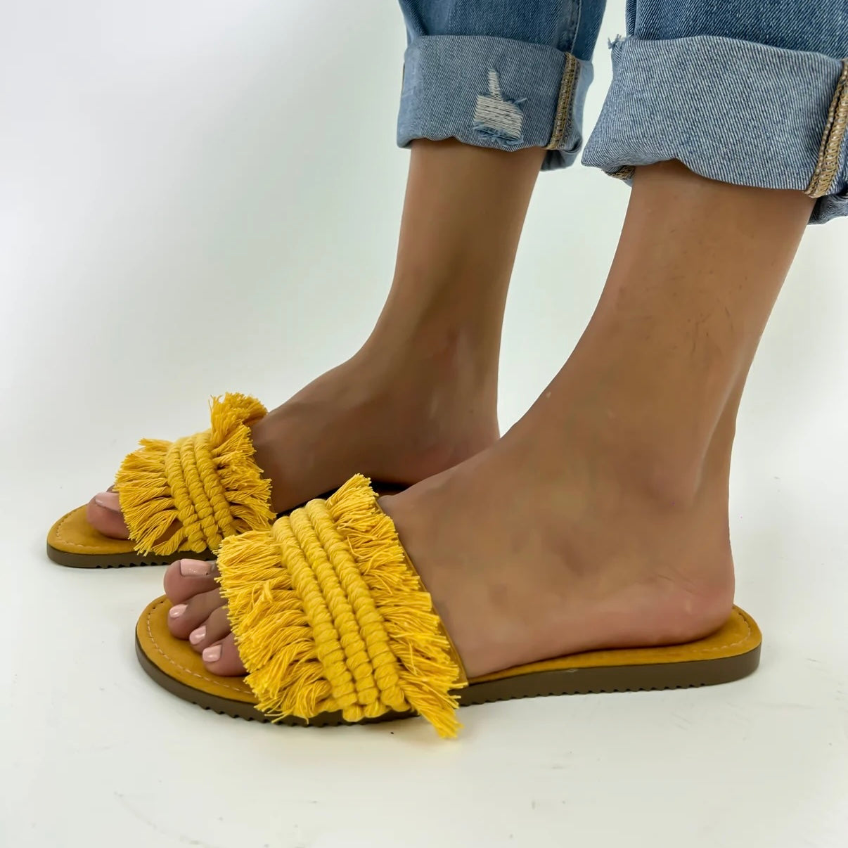 Handmade Mexican Yellow Macrame Sandals