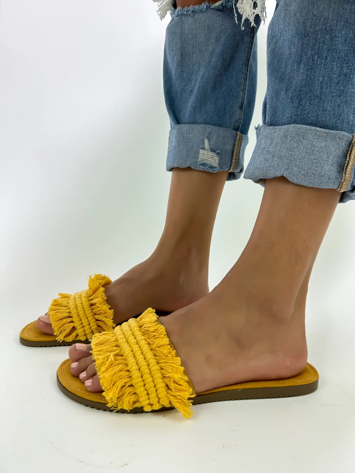 Handmade Mexican Yellow Macrame Sandals