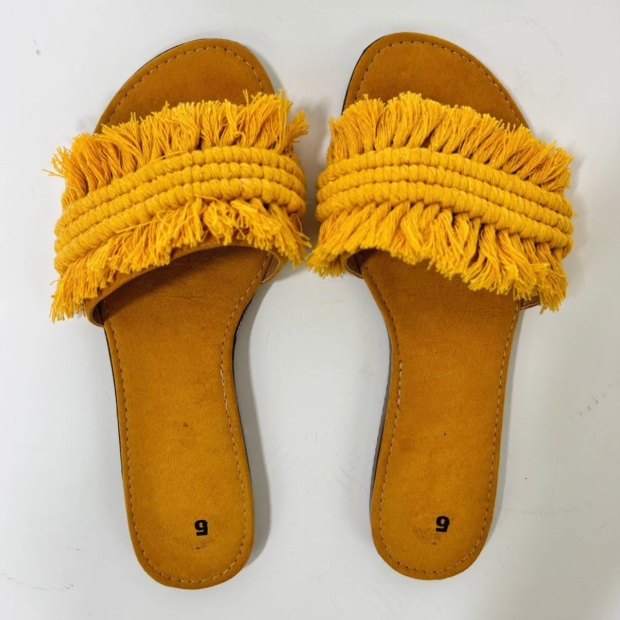 Handmade Mexican Yellow Macrame Sandals