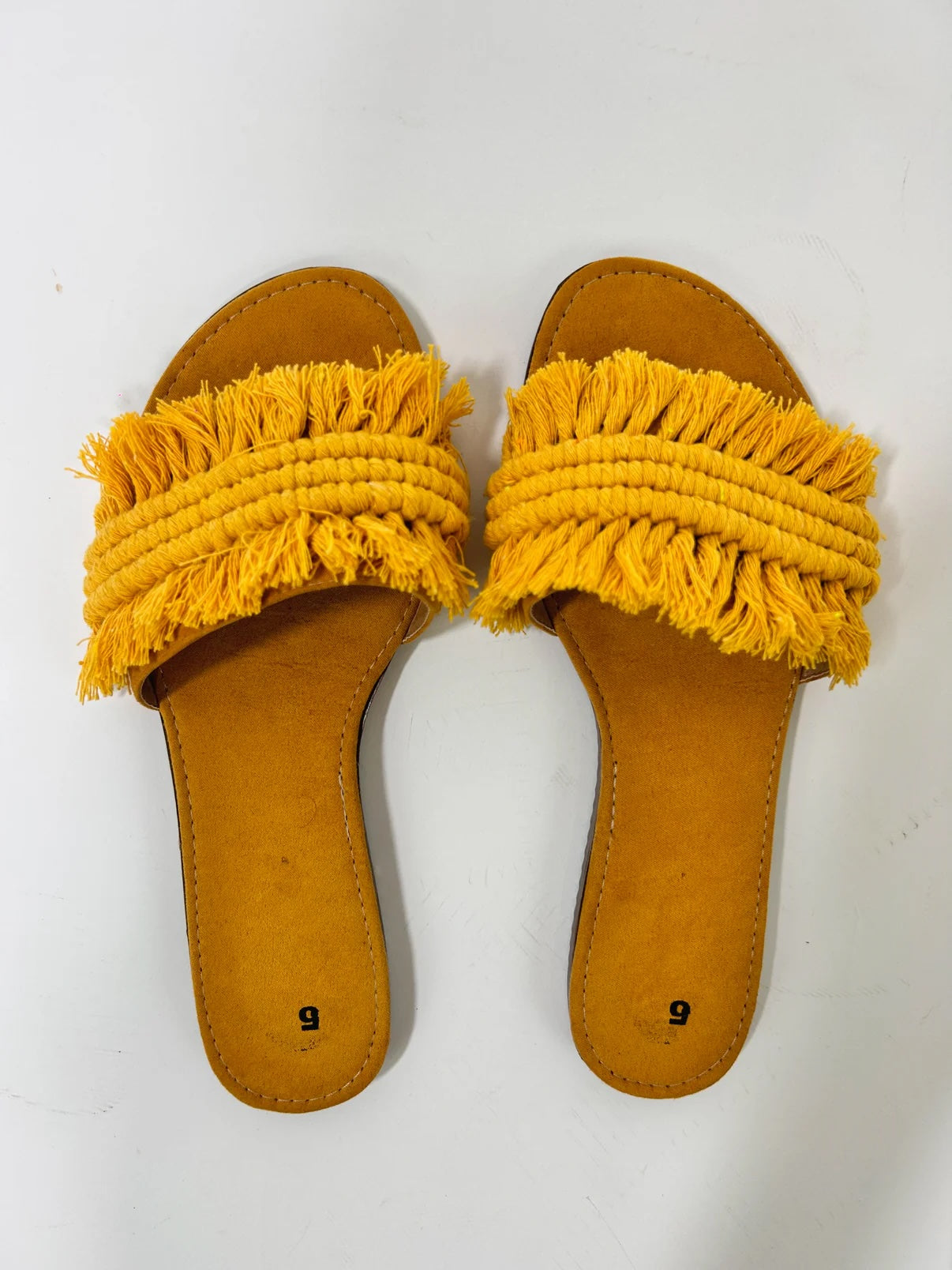 Handmade Mexican Yellow Macrame Sandals