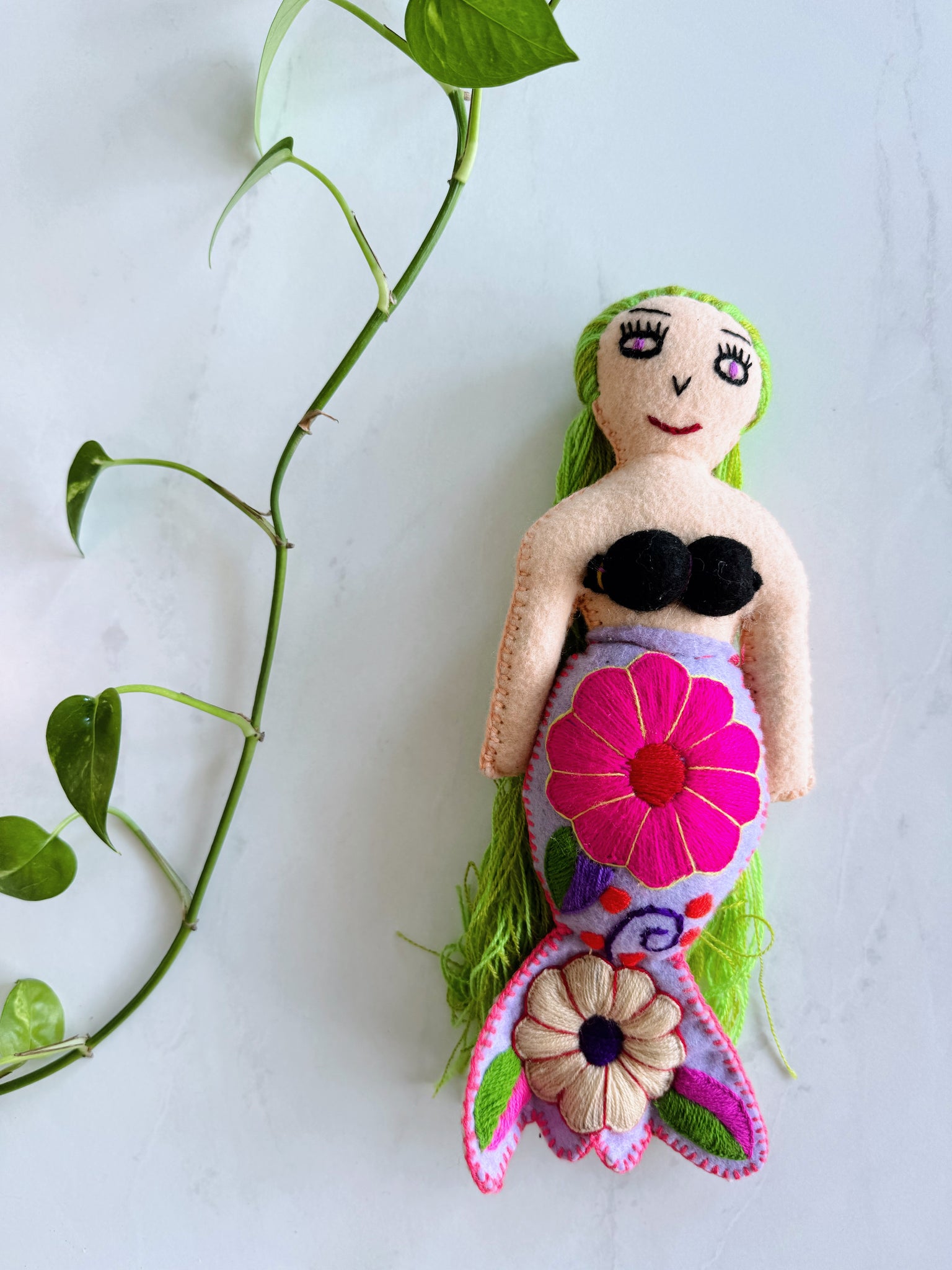 Mexican Mermaid Stuffed Toy | kids gift | hand embroidered | Cute decor | baby gift | party favor | Baby Shower Favor | gifts for toddlers