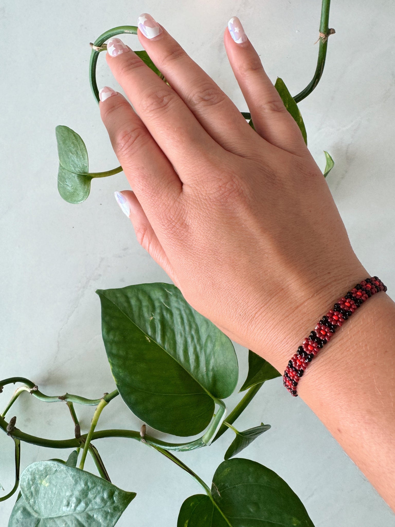 Mexican Huichol Beaded Bracelet | flowers