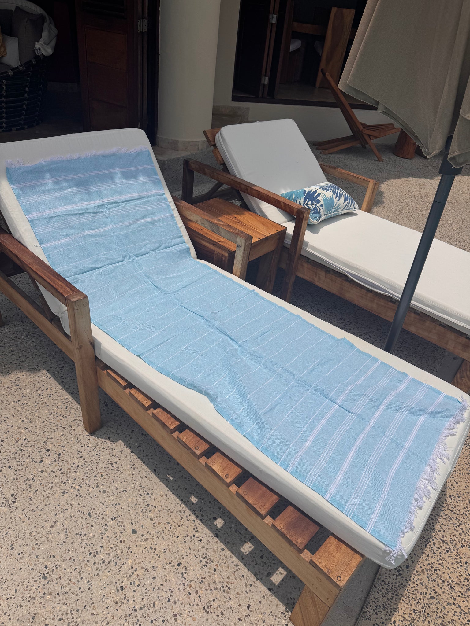 Embroidered Mexican Cotton Beach Towel | Quick Dry Travel Towel (5'8" x 2')