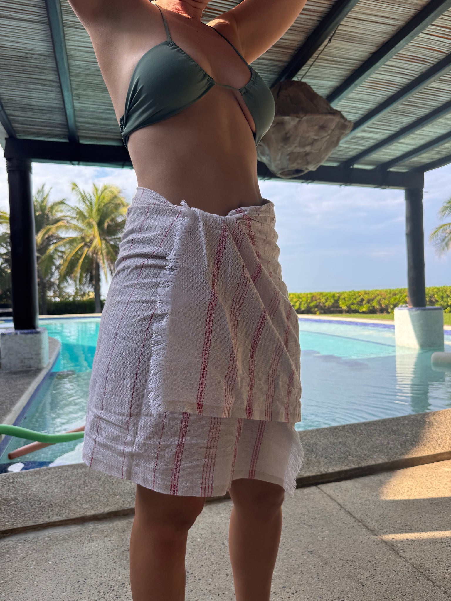 Embroidered Mexican Cotton Beach Towel | Quick Dry Travel Towel (5'8" x 2')
