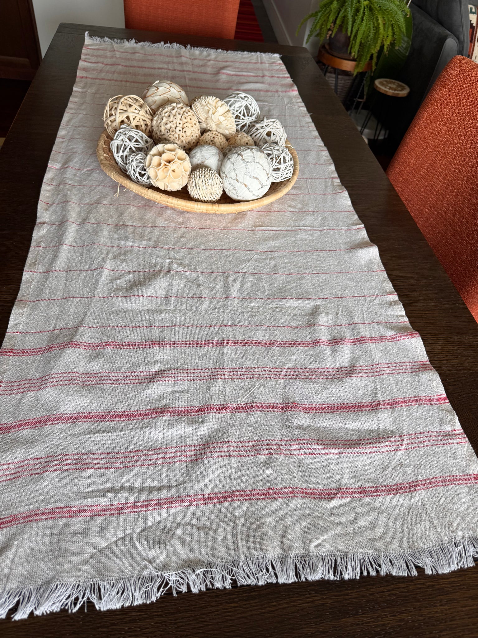 Embroidered Mexican Cotton Table Runner | Colorful Mexican Decor | Artisan Home Accent (5'8" x 2')