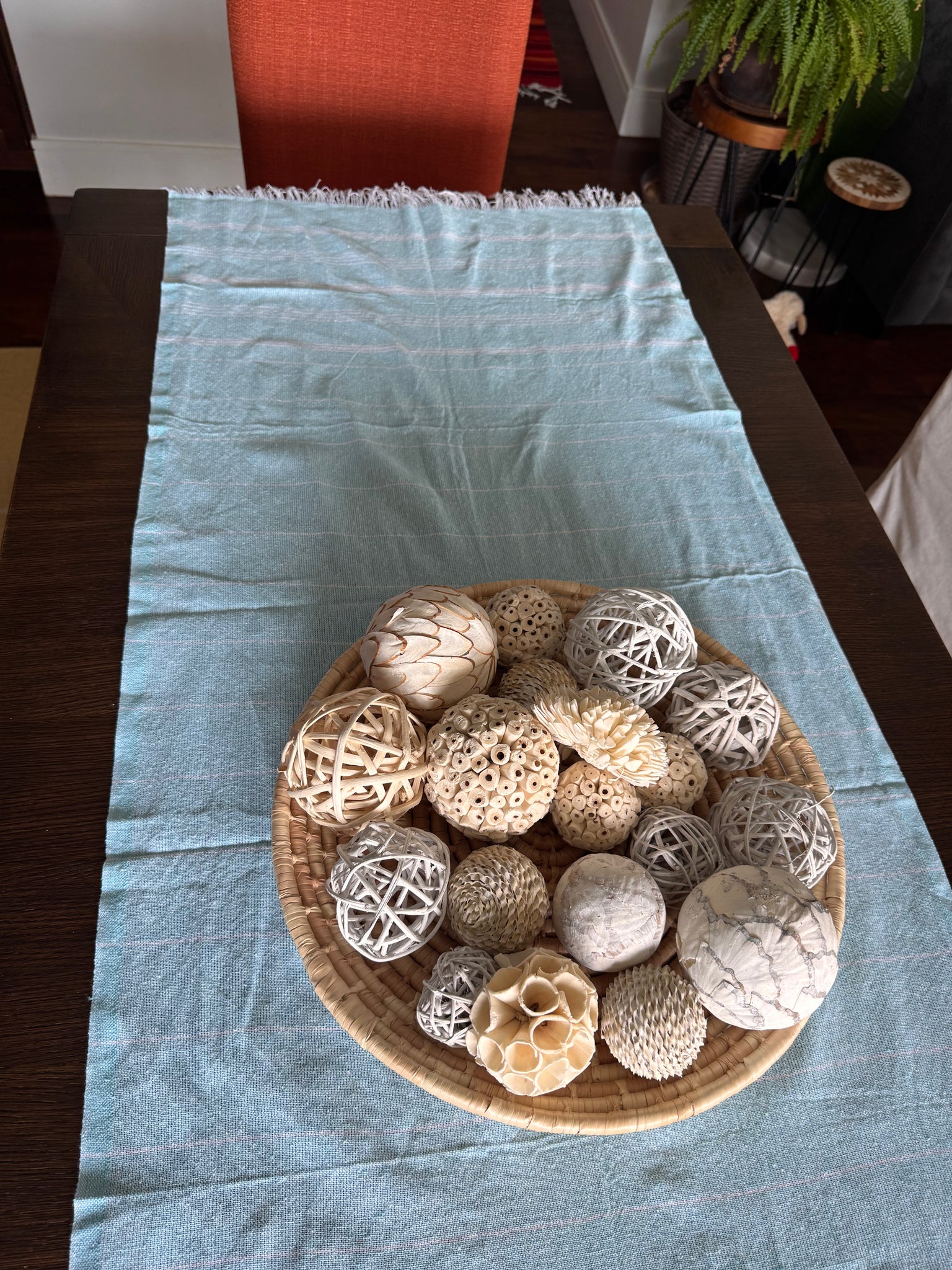 Embroidered Mexican Cotton Table Runner | Colorful Mexican Decor | Artisan Home Accent (5'8" x 2')