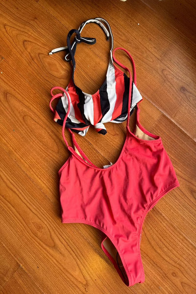 Alondra Swimsuit Coral Line Top and Coral Body