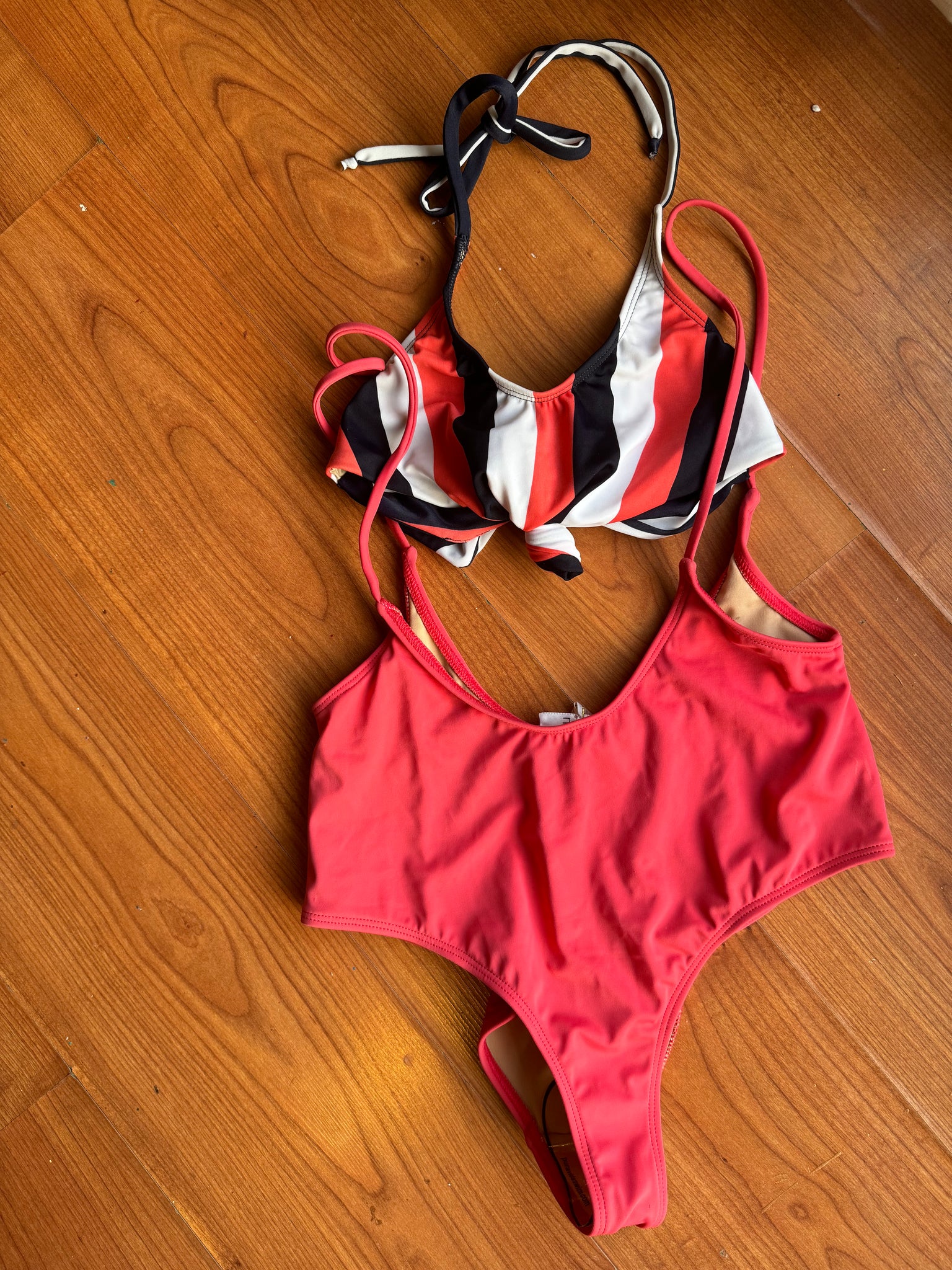 Alondra Swimsuit Coral Line Top and Coral Body