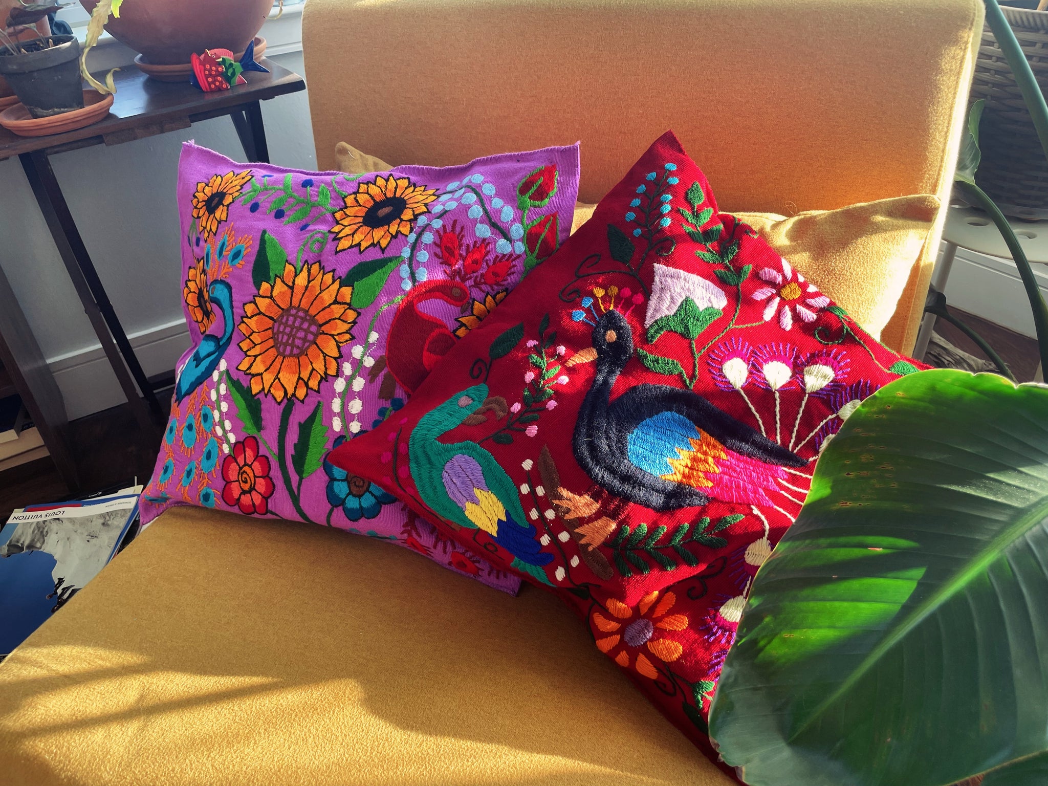 Embroidered Animal Mexican Pillow Case