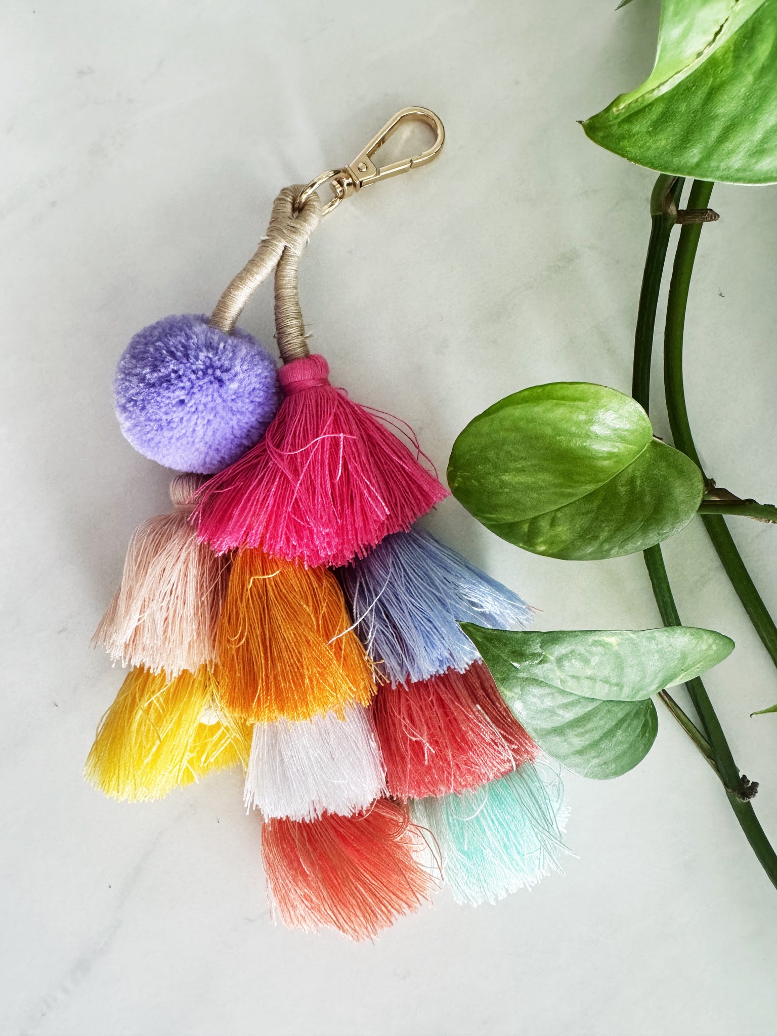 3 Circles tassels | colorful ornament charm |christmas tree decor| mexican pom pom | keychain
