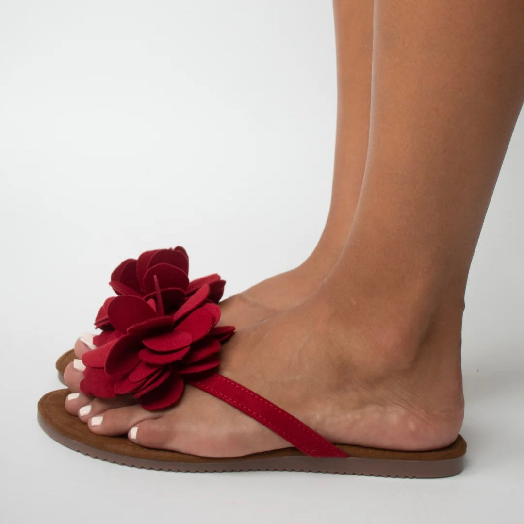 Handmade Mexican Red Flower Sandals