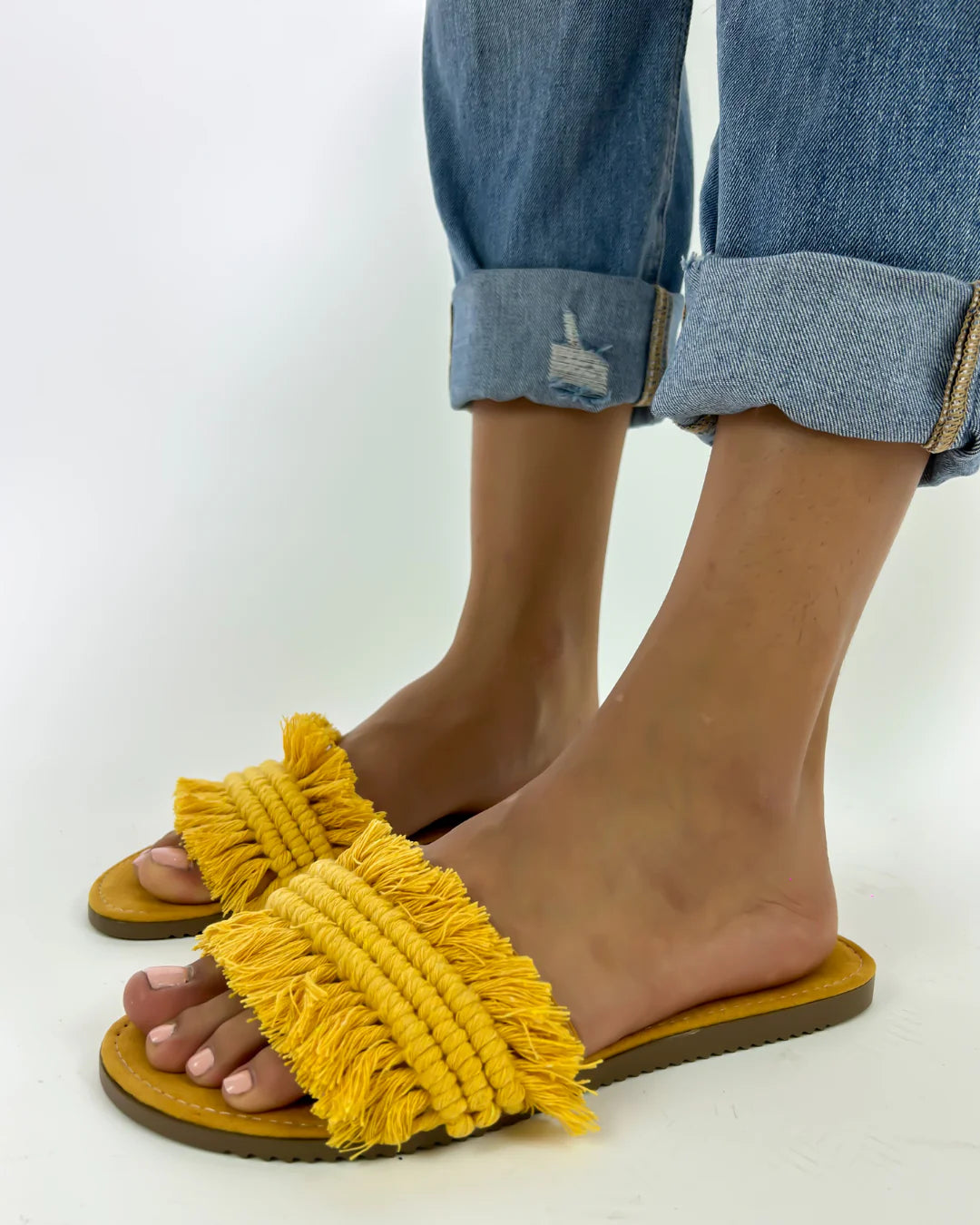 Handmade Mexican Yellow Macrame Sandals