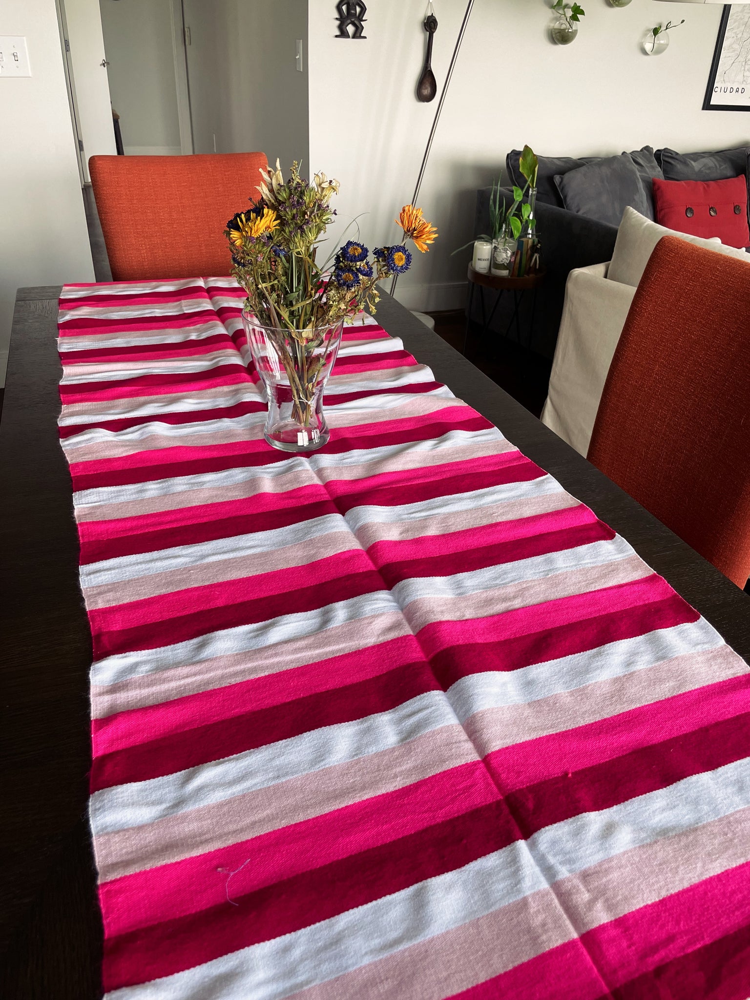 Mexican Cotton Loom Table Runner