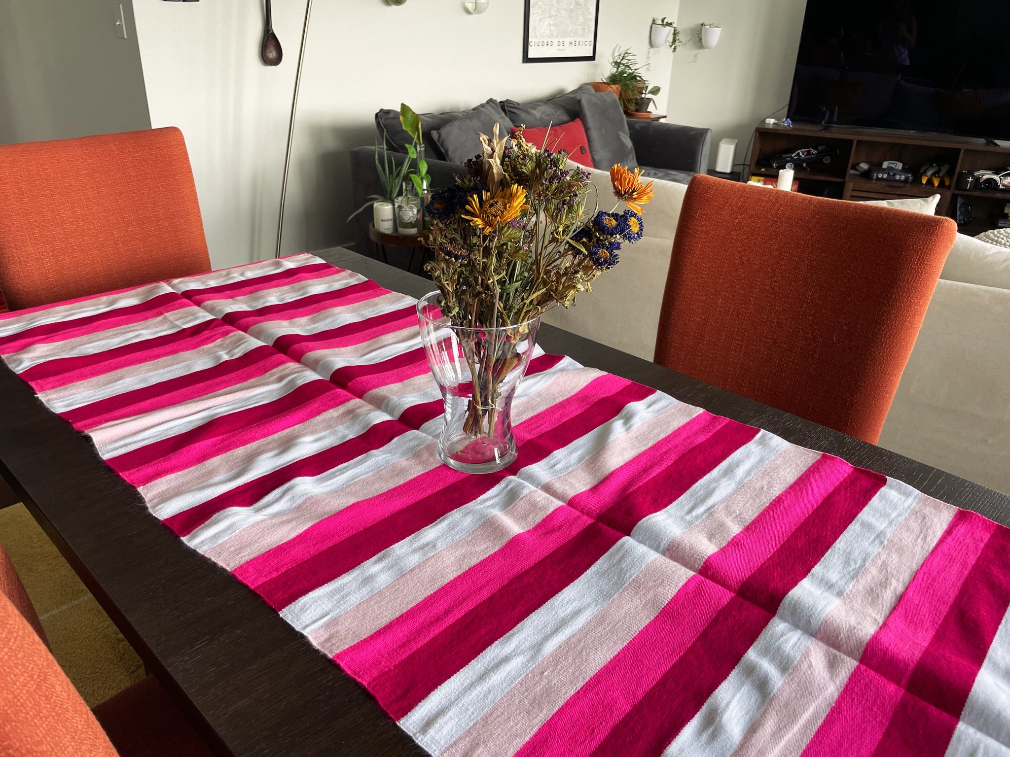 Mexican Cotton Loom Table Runner