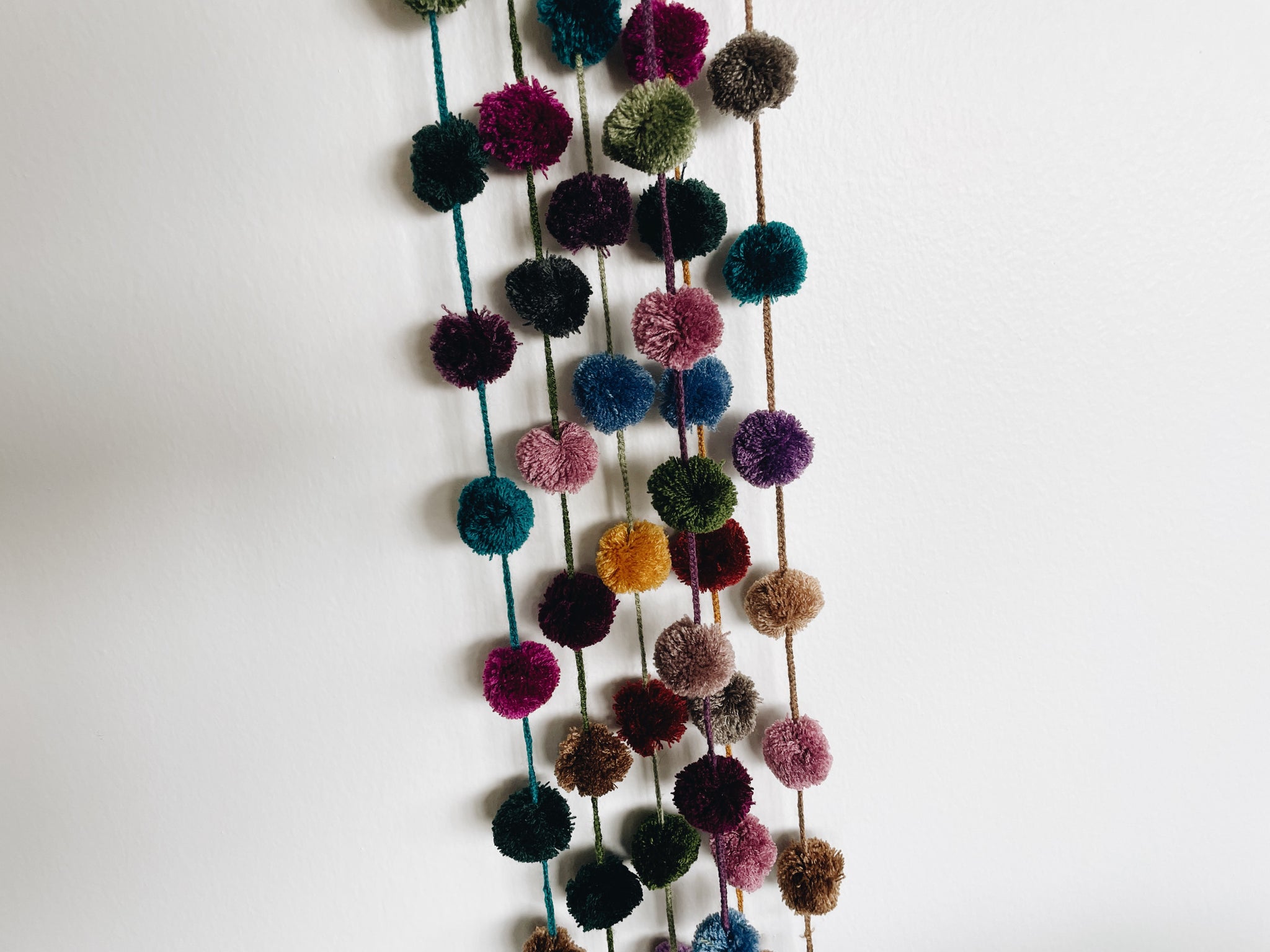 Curtain pompom tassels long cord | colorful charm | christmas tree decor| mexican pompom |
