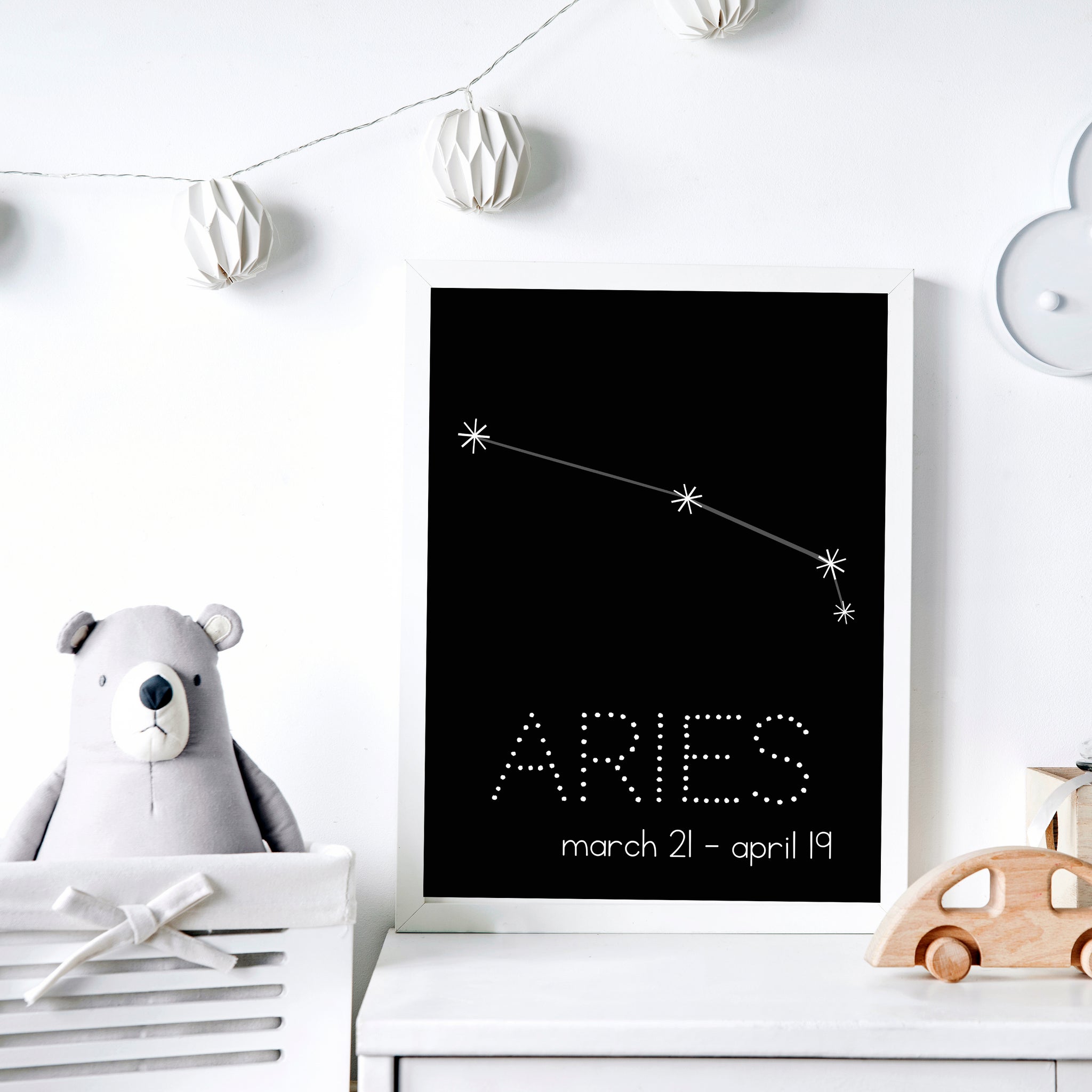 Aries Constellation Zodiac Nursery Poster