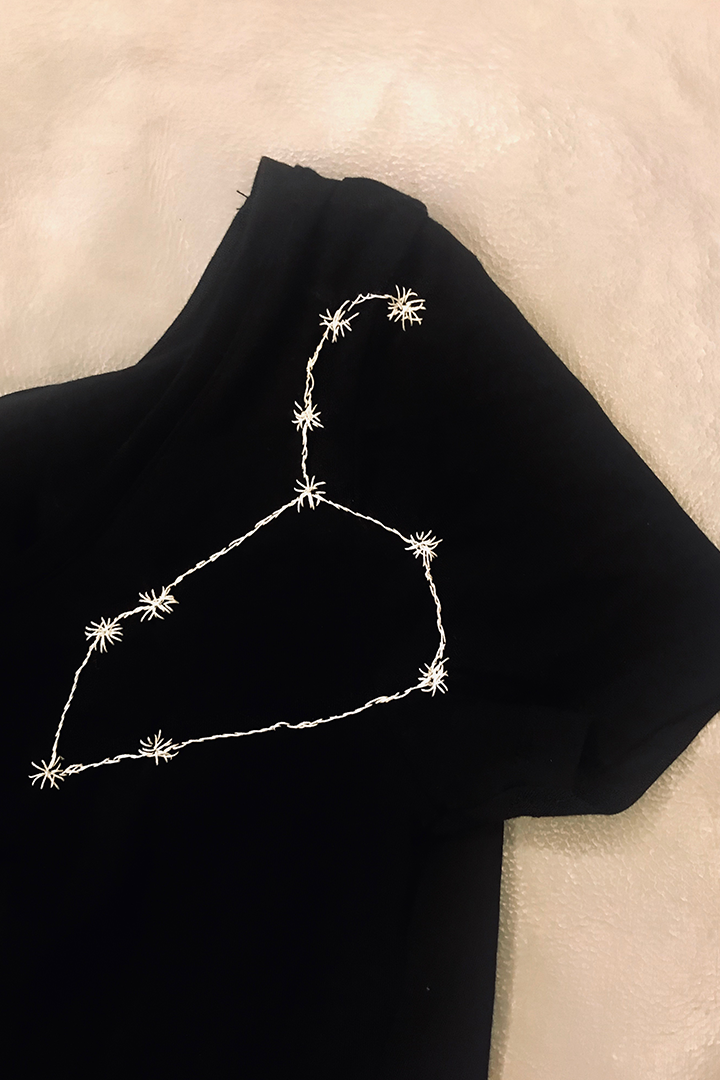 Constellation Embroidered T-Shirt Leo Woman