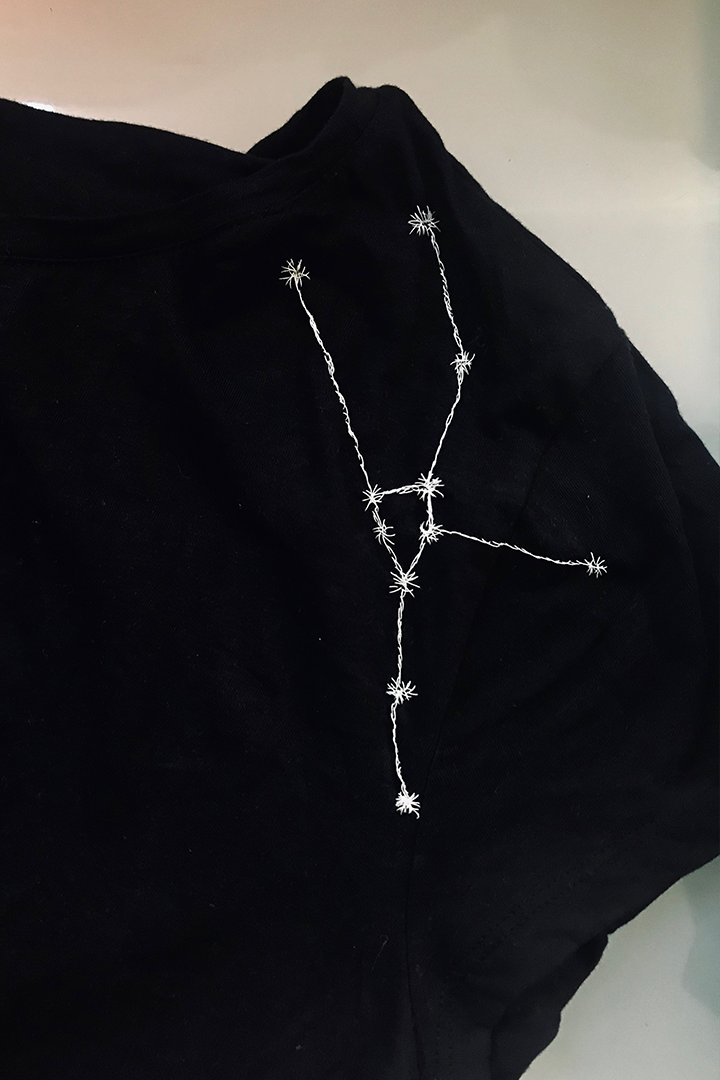 Constellation Embroidered T-Shirt Taurus Woman